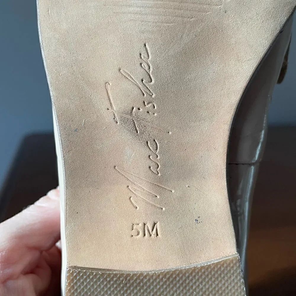 Marc Fisher Nude Patent Leather Moccasin Flats - Picture 6 of 7